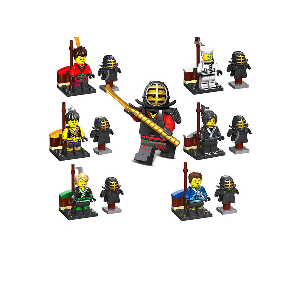 6pcs Ninja Movie Minifigure Free Fighting Training Clothes Rack Building Block Toys