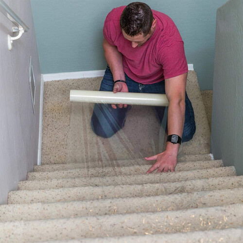 100M Carpet Protection Protector Floor Stairs Film Self Adhesive Roll 1