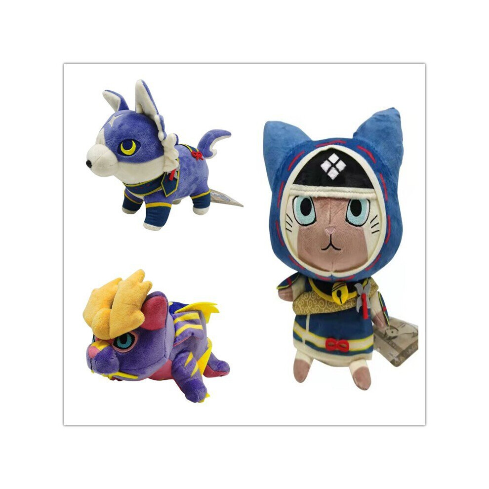 (3Pcs Set) 10" Monster Hunter Rise Stuffed Animal Toys