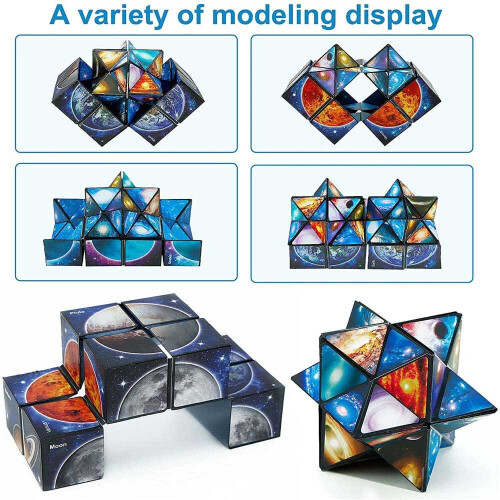 2 in 1 Infinity Star Cube - Smooth Rotating ABS Puzzle Toy, Starry Sky 3D Decompression Puzzle for Kids & Adults 1