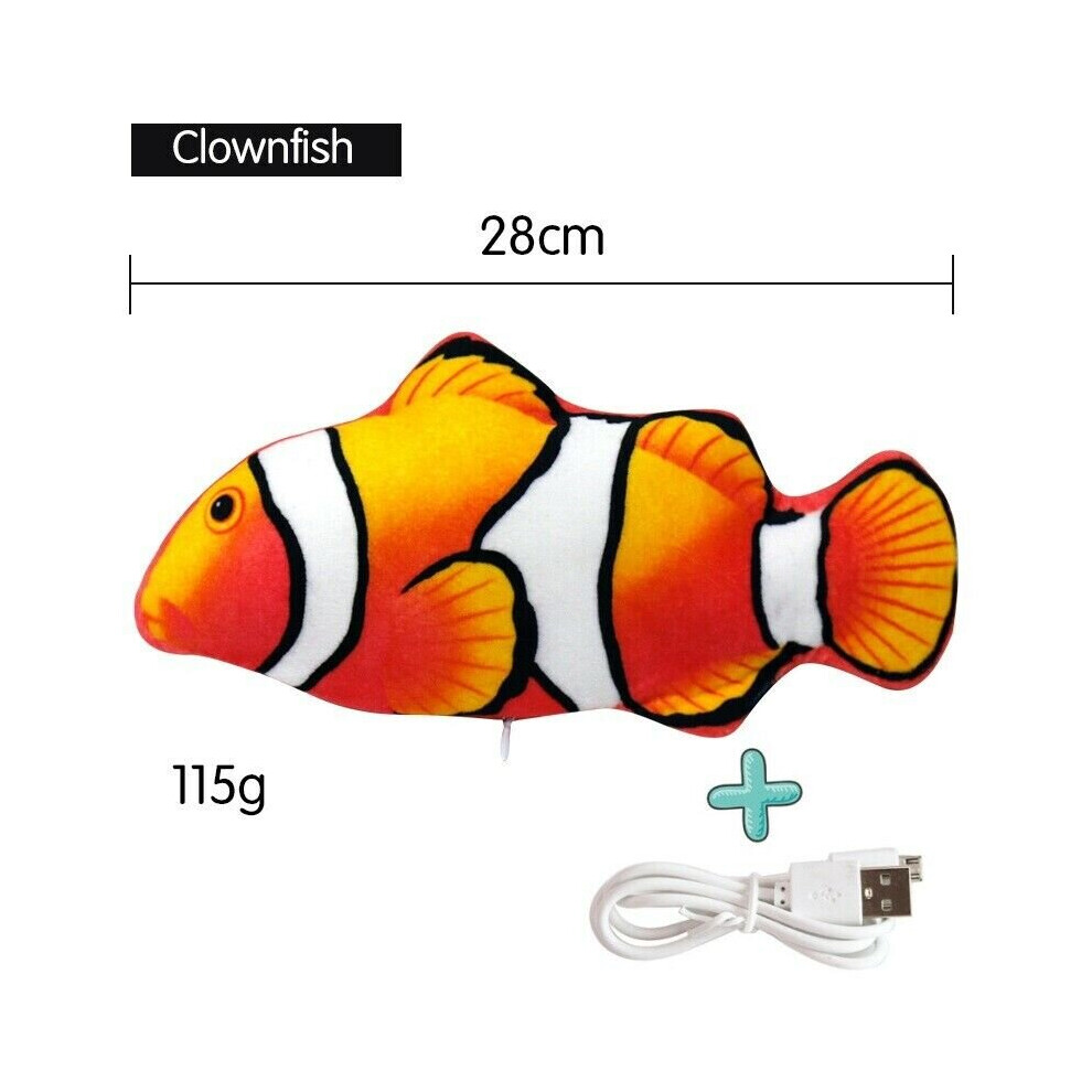 (Clownfish) Electric Fish Wagging Moving Interactive Pet Toy