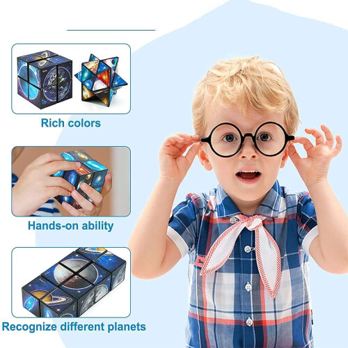 2 in 1 Infinity Star Cube - Smooth Rotating ABS Puzzle Toy, Starry Sky 3D Decompression Puzzle for Kids & Adults 2
