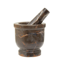 Black & Gold Marble Mortar & Pestle,Perfect Grinding Pestle& Mortar,Easy to Clean Antique Mortar & Pestle