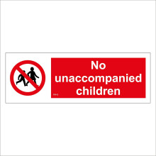 (450 x 150mm - 18 x 6, C - Dibond / Composite Aluminium) PR442 No Unaccompanied Children Sign Property Premises Kids Access Entry 600mm x 200mm B - Magnetic - Vehicle Grade