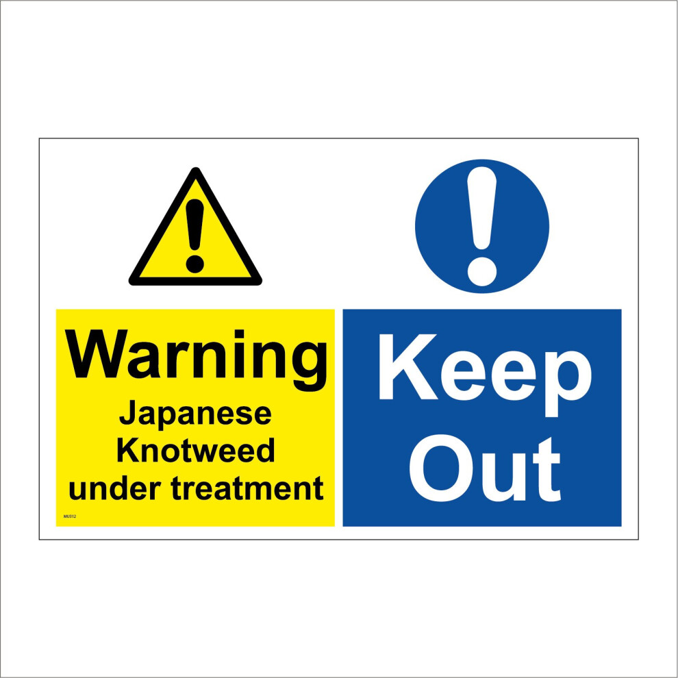 (600 x 450mm - 24 x 18, D - 1mm Pvc Foamex) MU312 Warning Japanese Knotweed Treatment Keep Out Sign Damage Property Land 600mm x 450mm B - Magnetic --image-OPC-P8R8M5W-NEW