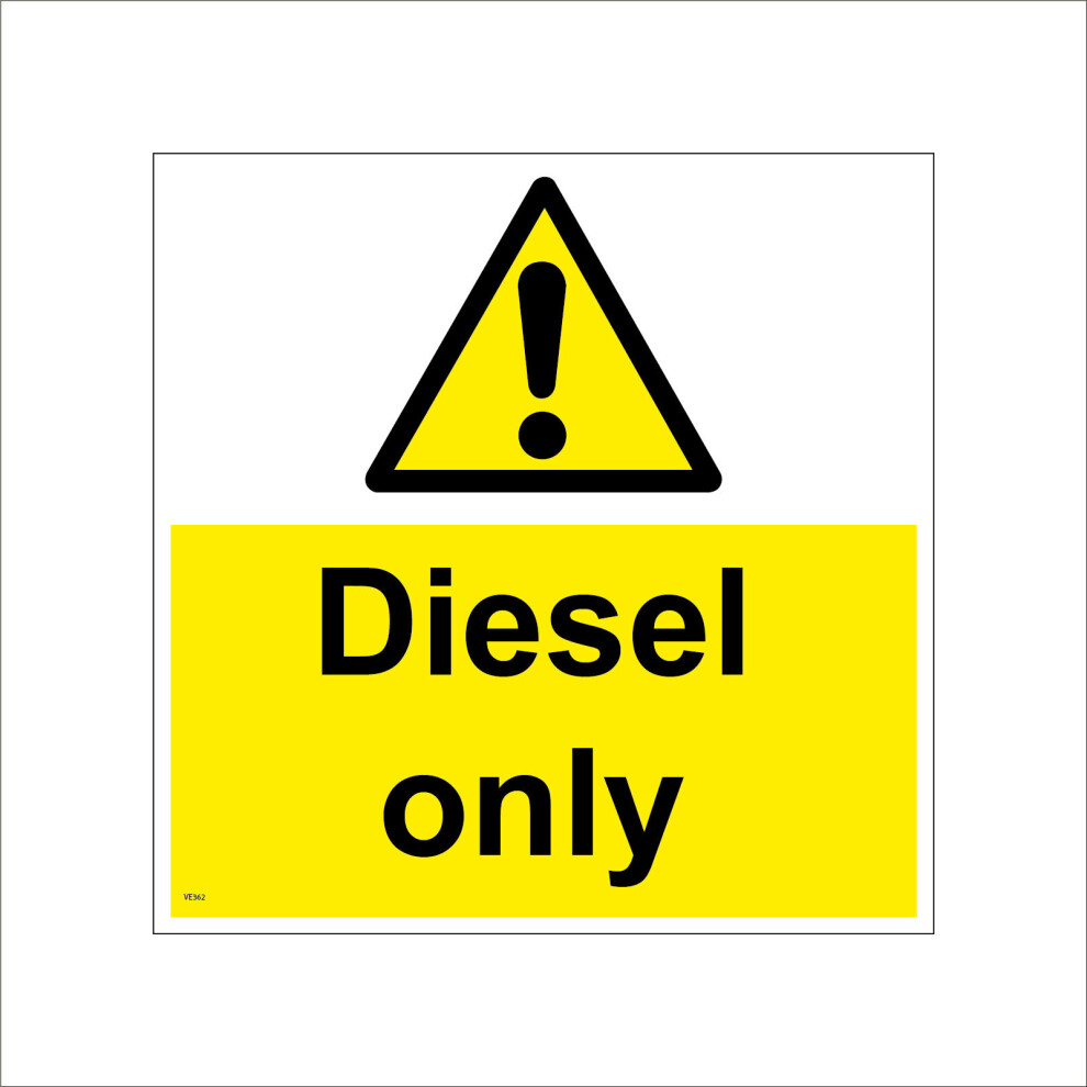 (450 x 450mm - 18 x 18, B - Magnetic - Vehicle Grade) VE362 Diesel Only Sign  Fuel Pump Vehicle Forecourt Petroleum Engine Motor Gas 600mm x 600mm B --image-OPC-P8R8MR5-NEW