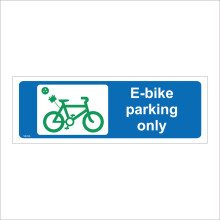 (600 x 200mm - 24 x 8, E - 3mm Standard Foamex Foamboard) VE356 Ebike Parking Only Sign E Bike Cycle Electric Plug In Socket Environment 600mm x 200mm B - Magnetic - Vehicle Grade