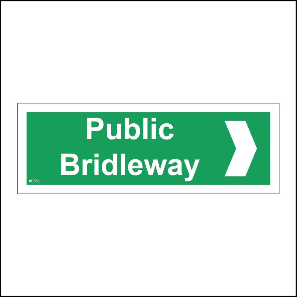 (150 x 50mm - 6 x 2, C - Dibond / Composite Aluminium) VE383 Public Bridleway Right Arrow Sign Ramblers Horses Direction Walkers Clubs 600mm x 200mm B - Magnetic - Vehicle Grade