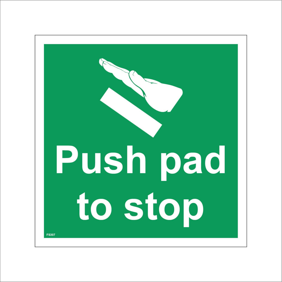 (100 x 100mm - 4 x 4, E - 3mm Standard Foamex Foamboard) FS307 Push Pad To Stop Sign Touch Press Machine Door Release End Finish Pause 600mm x 600mm B - Magnetic - Vehicle Grade