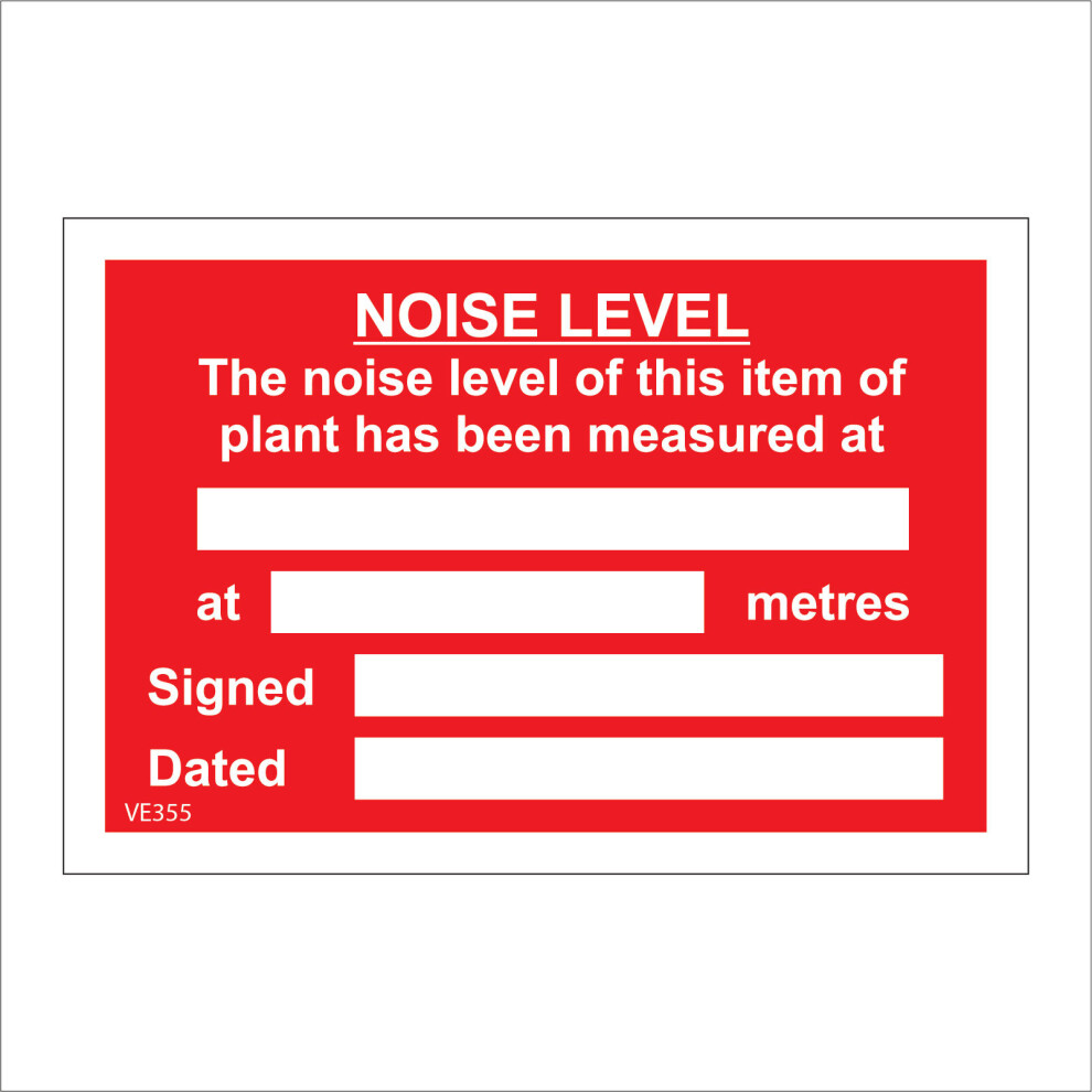 (300 x 200mm - 12 x 8, C - Dibond / Composite Aluminium) VE355 Noise Assessment Level Plant Signed Date Sign Wall Chart Decibels Sound 600mm x 450mm B-image-OPC-P8R8TP6-NEW