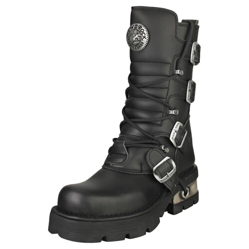 New Rock New Rock Metallic Plattform-Stiefel Unisex Schwarz - 36 EU