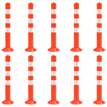 vidaXL 10x Traffic Control Bollards 75 cm PE Car Park Reflective Bollard Post