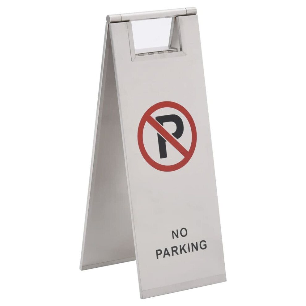 vidaXL Folding Parking Sign Stainless Steel Parking Warning Signage Permit