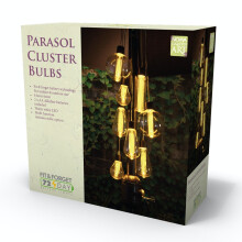 Noma Garden Art : Fit & Forget Battery : 7 Vintage Bulb Parasol Cluster LED Lights 1017012