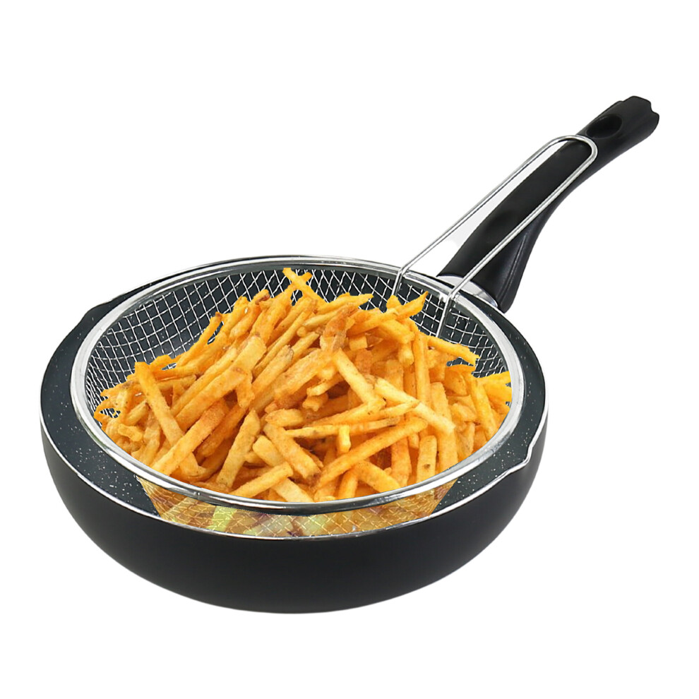 Urbn-Chef Forged Aluminium Induction Deep Frying Pan With Fry Basket Cookware