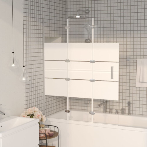 VidaXL vidaXL Folding Shower Enclosure ESG White Shower Screen Cubicle Bath Cabin