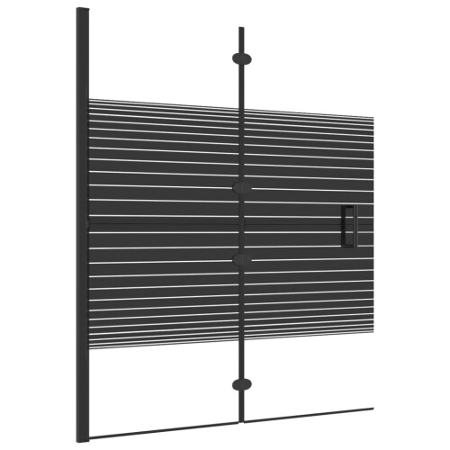 VidaXL vidaXL Folding Shower Enclosure ESG Black Shower Screen Cubicle Bath Cabin 1