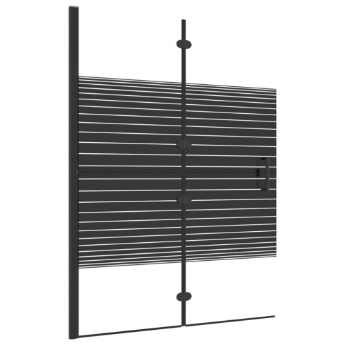 VidaXL vidaXL Folding Shower Enclosure ESG Black Shower Screen Cubicle Bath Cabin 1