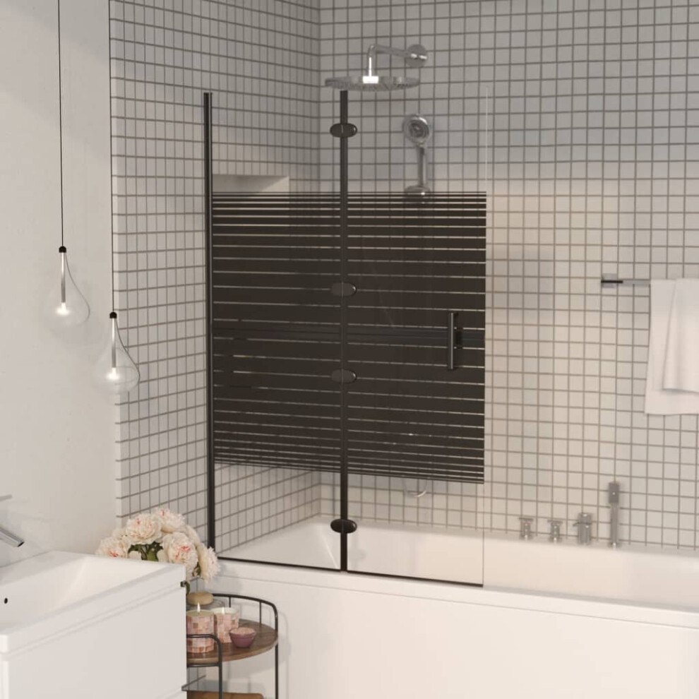 vidaXL Folding Shower Enclosure ESG Black Shower Screen Cubicle Bath Cabin