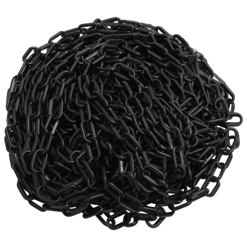 VidaXL vidaXL Warning Chain Black 30 m ?4 mm Plastic Security Chain Barrier Link