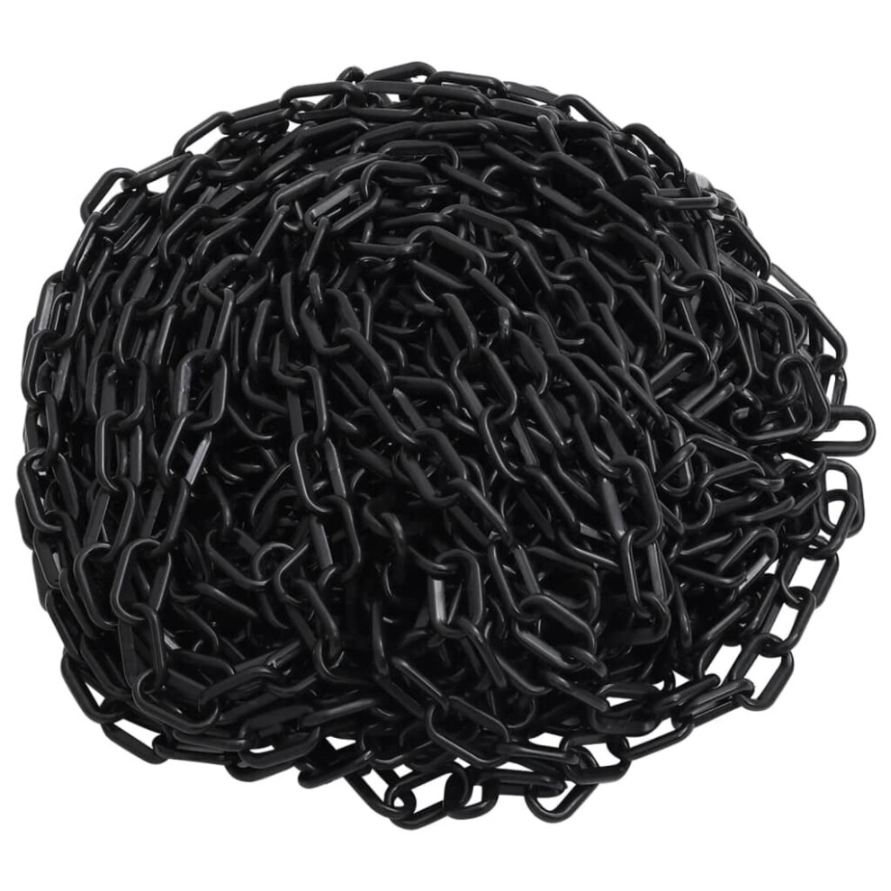 Vidaxl Warning Chain Black 30 M ?4 Mm Plastic Security Chain Barrier Link