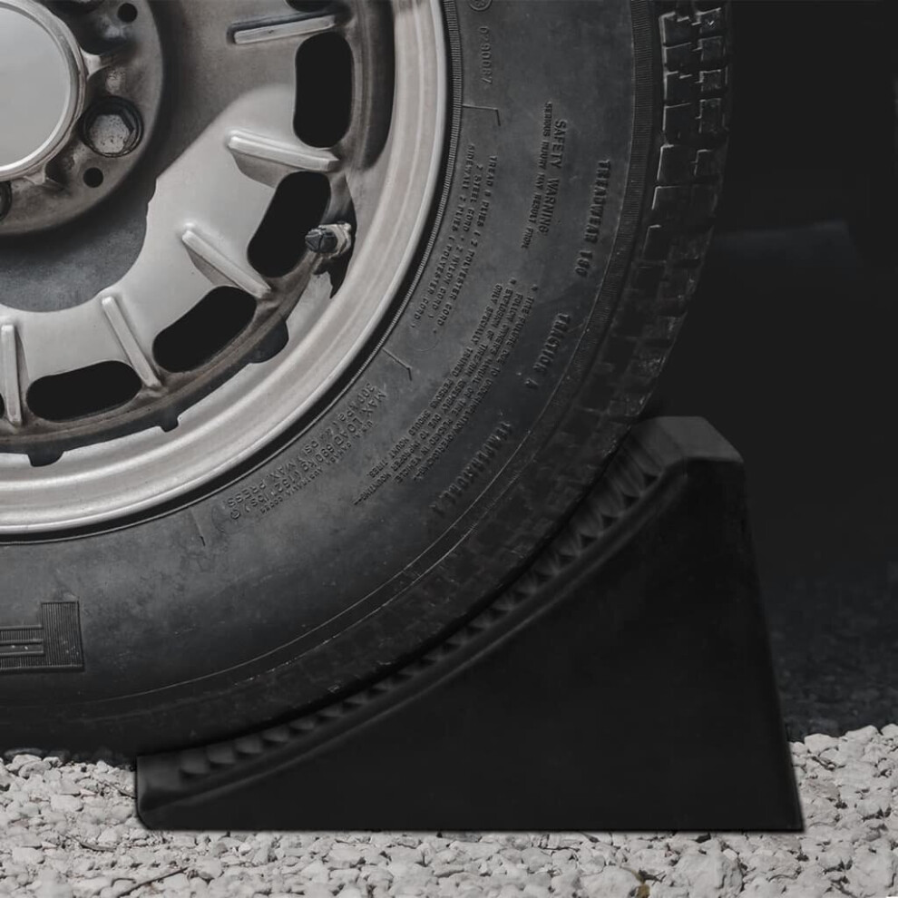 Vidaxl 4X Wheel Chocks 16X9x9 Cm Rubber Vehicle Car Stopper Wheel Blocker