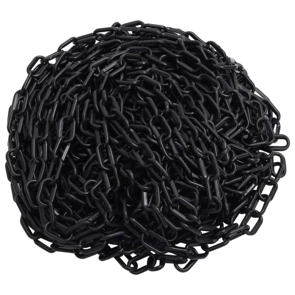 Vidaxl Warning Chain Black 100 M ?4 Mm Plastic Security Chain Barrier Link