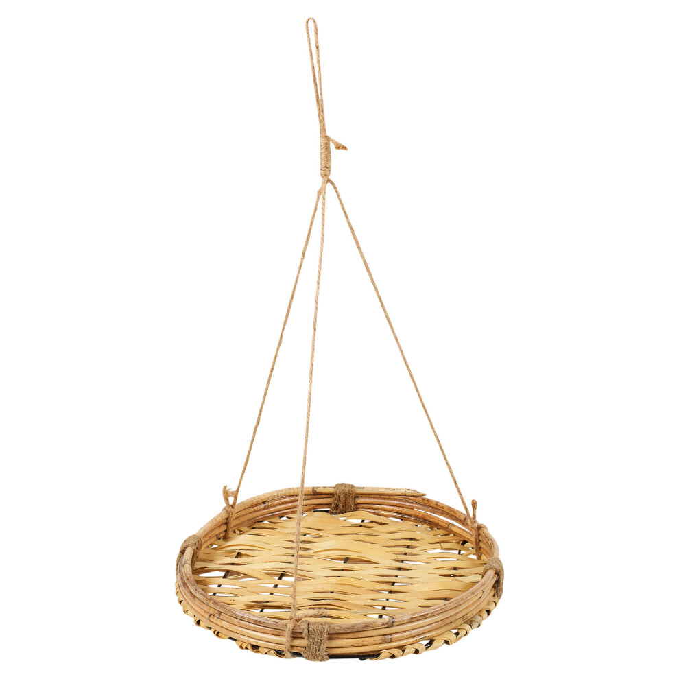 (2x30cm) Flower Pot Holder Basket Rope Hanger Bamboo Tray