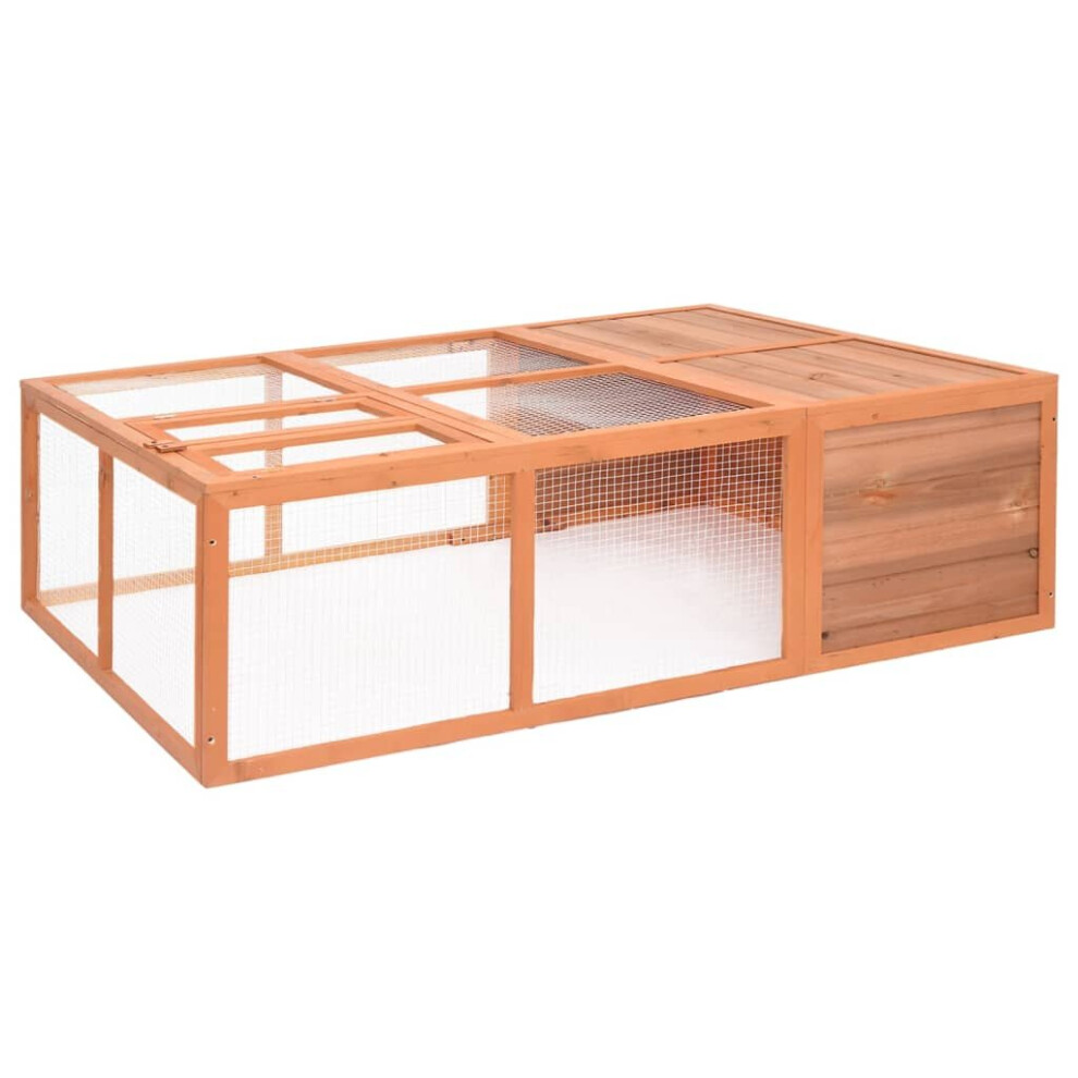 vidaxXL Solid Firwood Garden Animal Cage 150x100x50 cm Outdoor Rabbit Cage