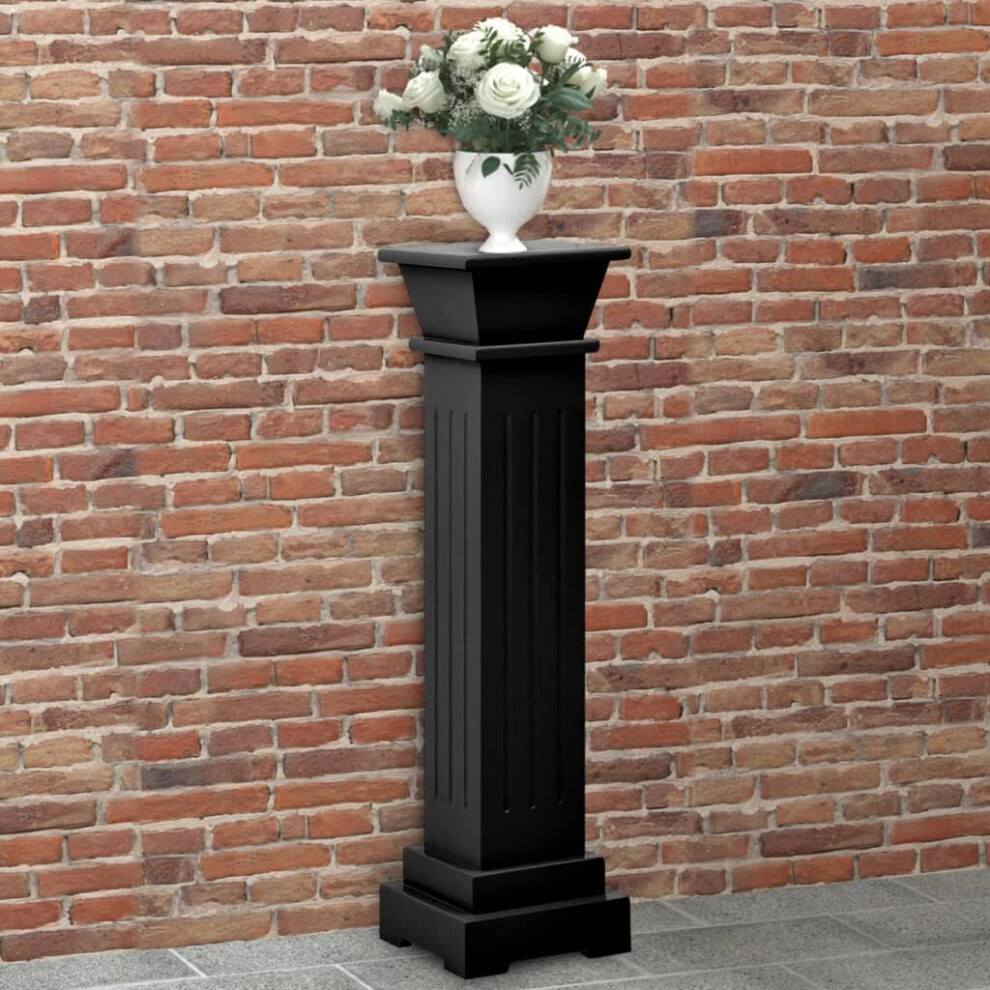 vidaXL Classic Square Pillar Plant Stand Black MDF Plant Rack Display Shelf