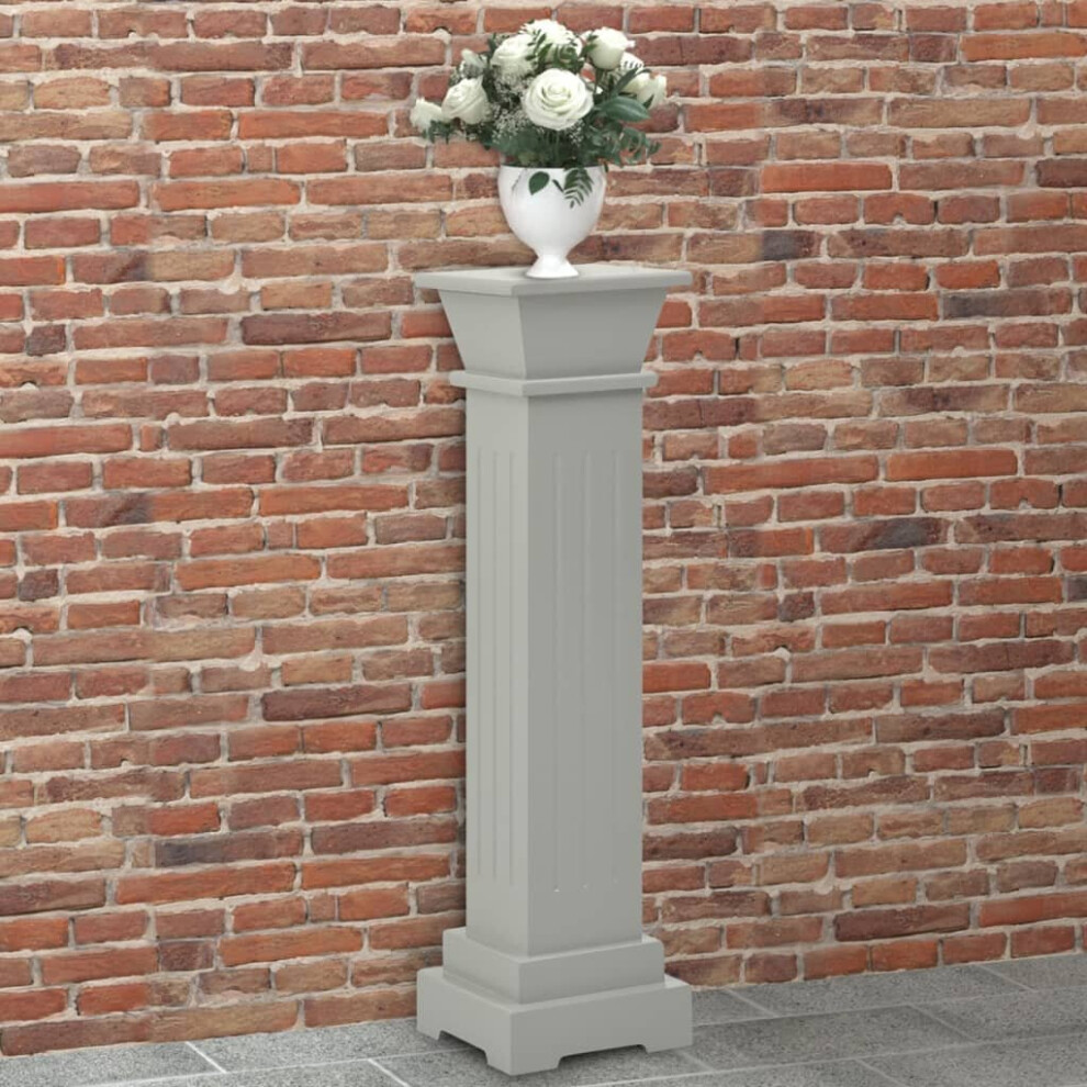vidaXL Classic Square Pillar Plant Stand Grey MDF Plant Rack Display Shelf