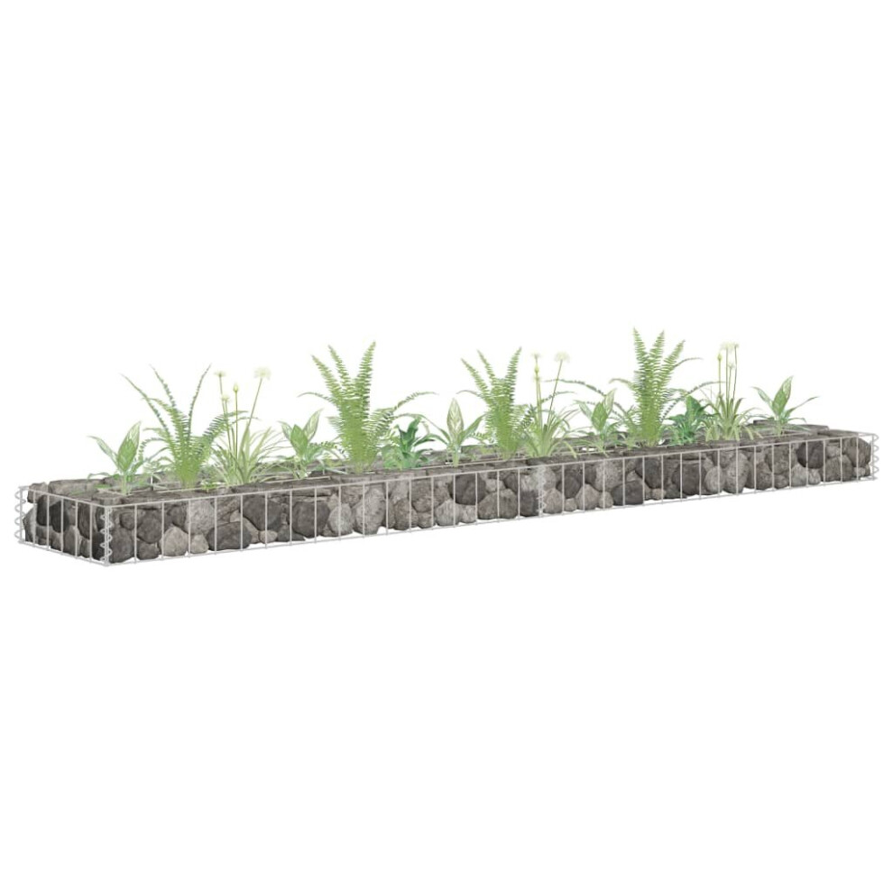 vidaXL Gabion Raised Bed Galvanised Steel Garden Gabion Basket Planter Pot