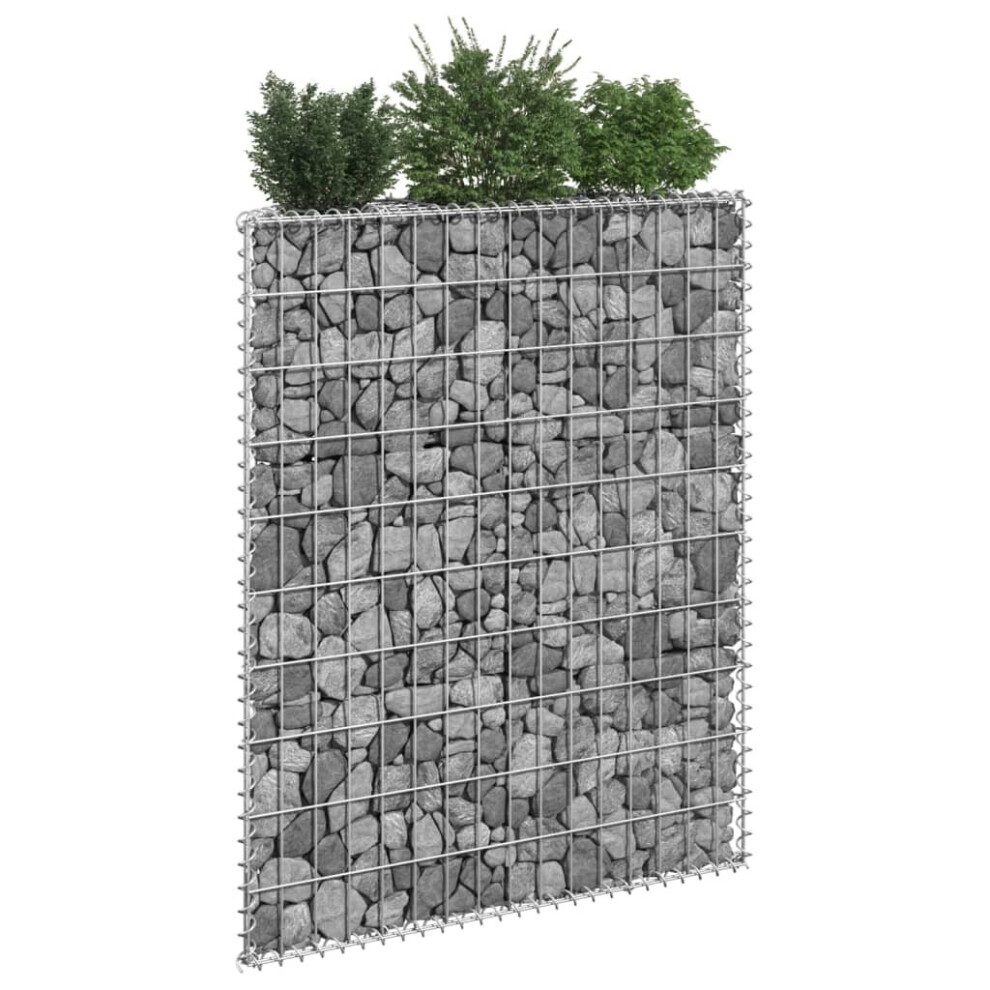 vidaXL Trapezium Gabion Raised Bed Galvanised Steel Gabion Basket Planter Pot