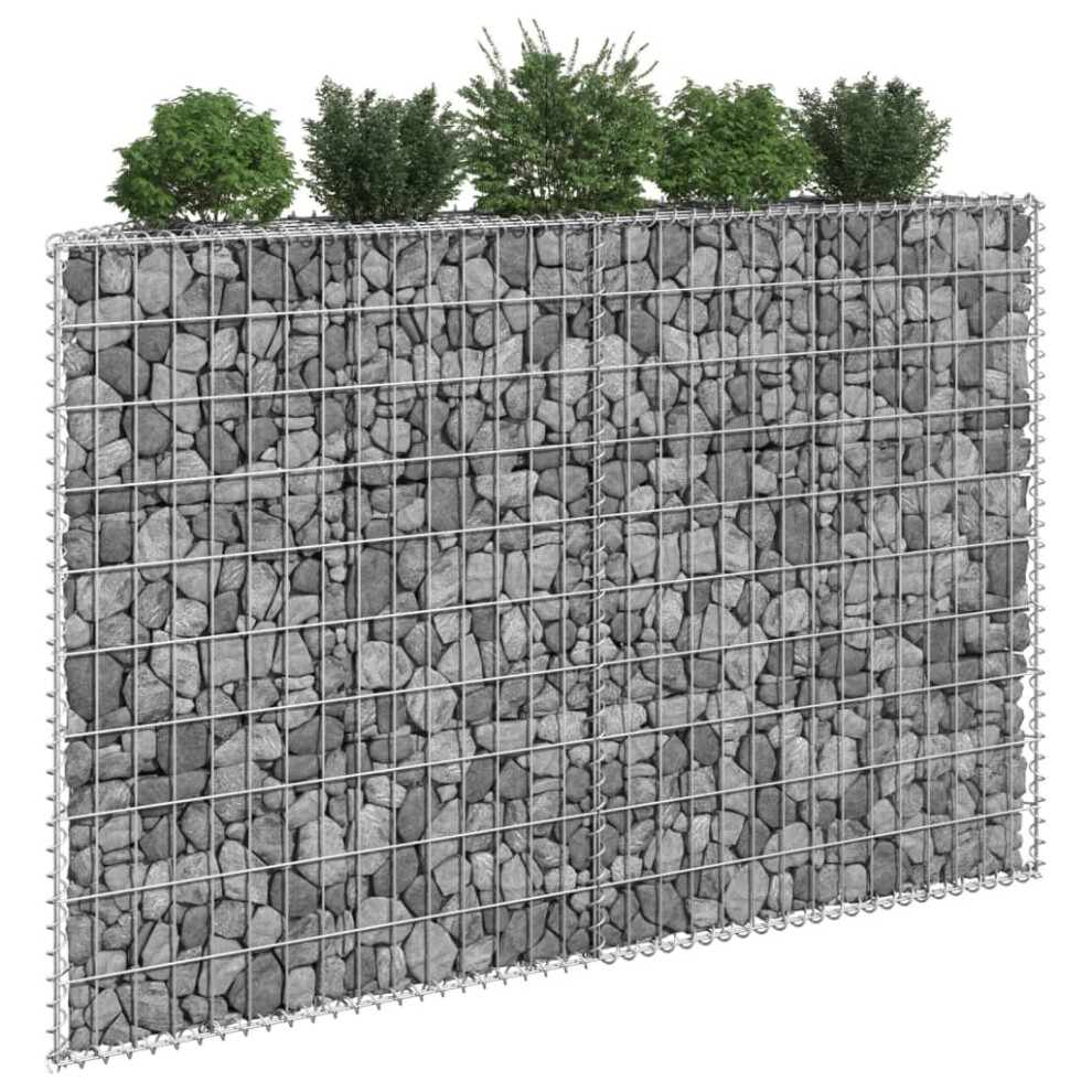 vidaXL Trapezium Gabion Raised Bed Galvanised Steel Gabion Basket Planter Pot