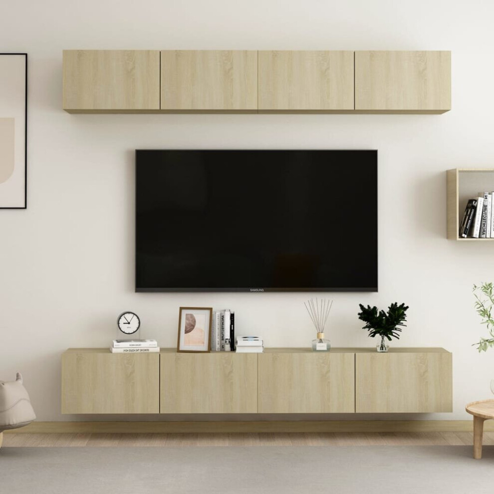 Vidaxl 4X Tv Cabinets Sonoma Oak Engineered Wood Furniture Tv Stand Cabinet