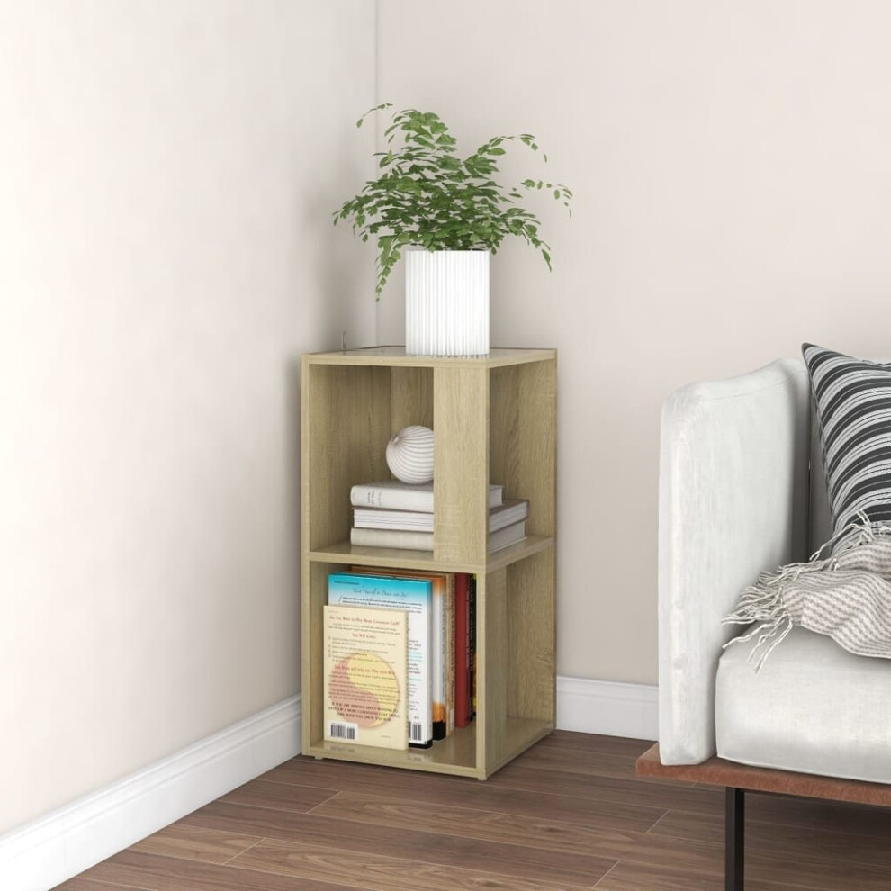 vidaXL Corner Cabinet Sonoma Oak Engineered Wood Bedroom Book Cabinet Table