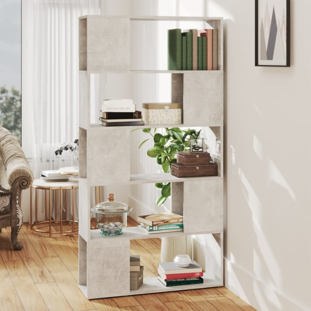 Vidaxl Book Cabinet Room Divider Concrete Engineered Wood Bookcase Shelf Grey