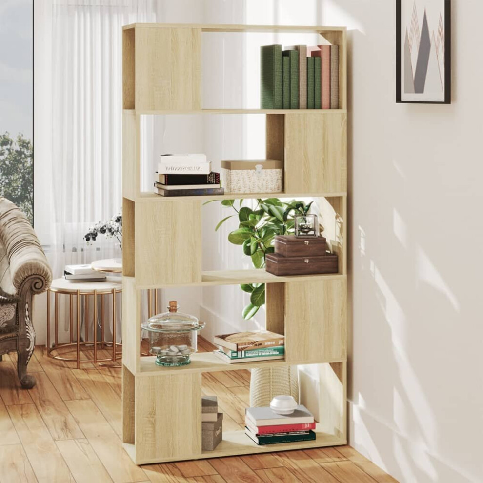 Vidaxl Book Cabinet Room Divider Sonoma Oak Engineered Wood Bookcase Cabinet