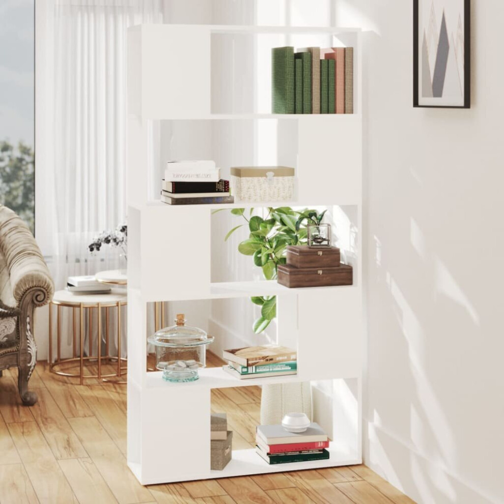 Vidaxl Book Cabinet Room Divider Chipboard Home Bookcase Side Cabinet White