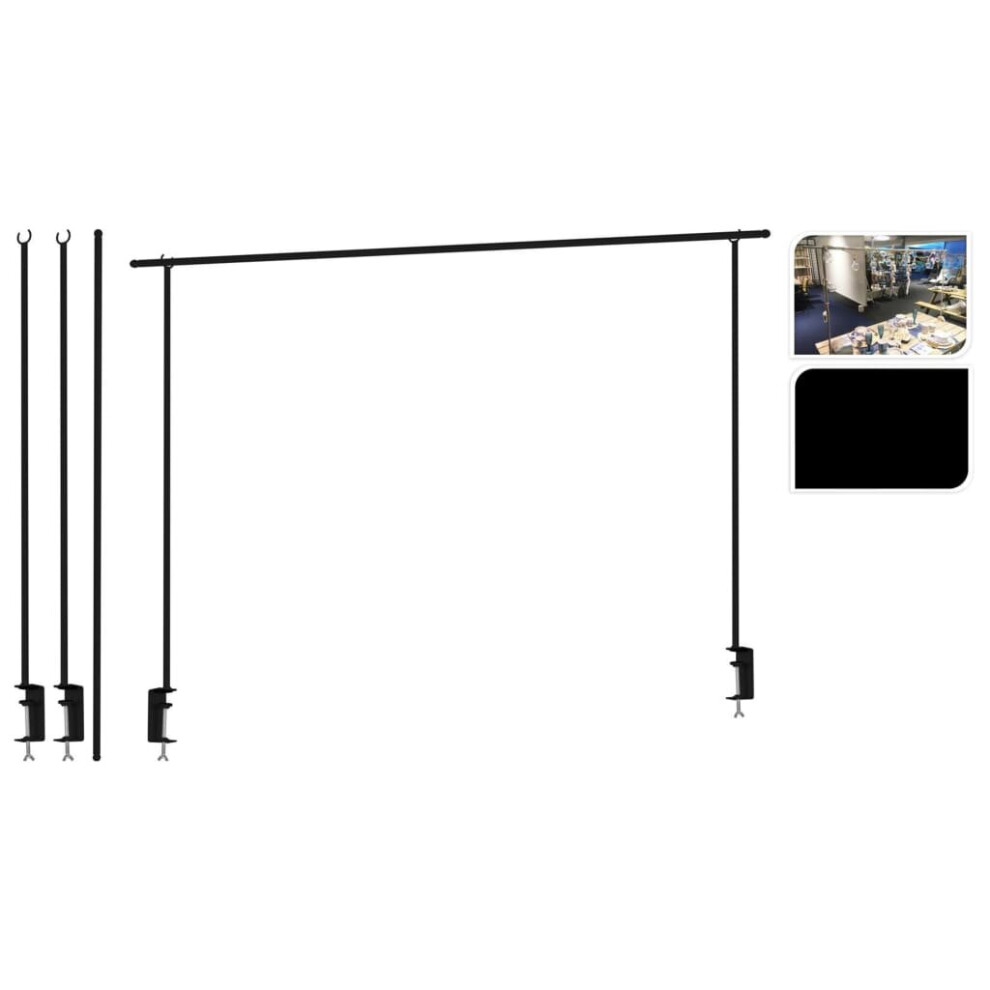 ProGarden Over Table Hanging Rail Black Decoration Rod Clamp