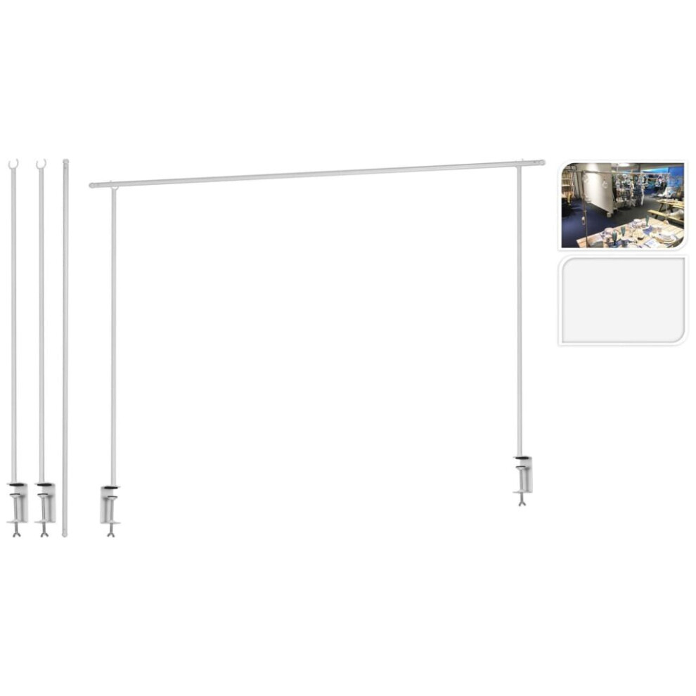 ProGarden Over Table Hanging Rail White Decoration Rod Clamp