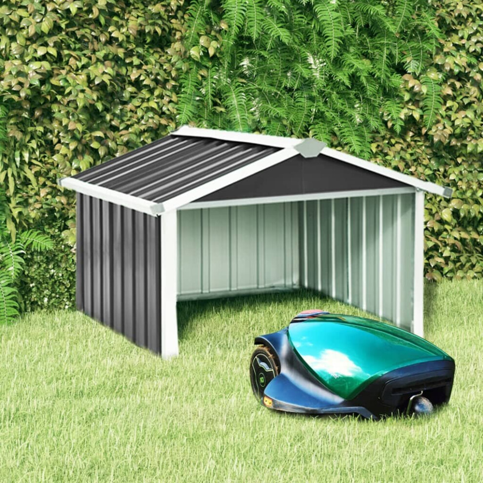 vidaXL Garden Robot Lawnmower Shed Galvanised Steel Anthracite Tool Storage