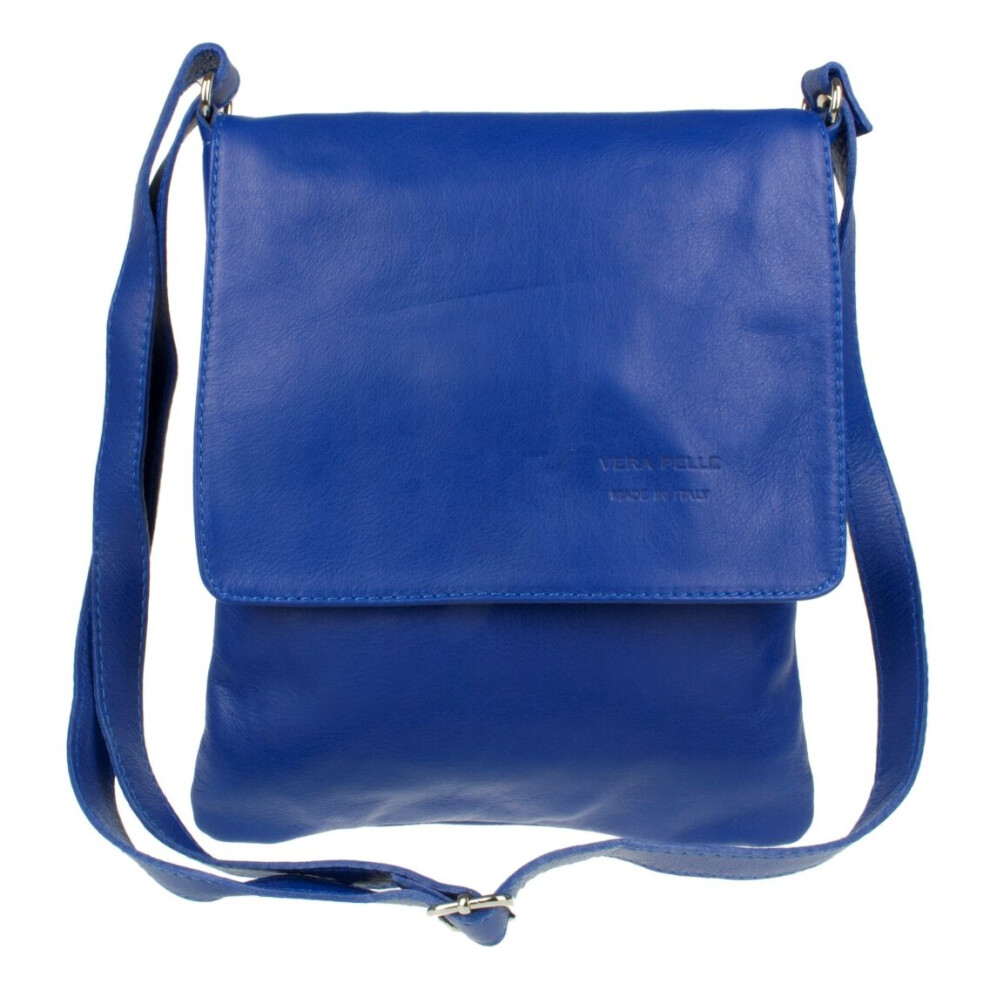 (Royal Blue) Girly Handbags Italian Leather Cross Body Shoulder Bag Zipper