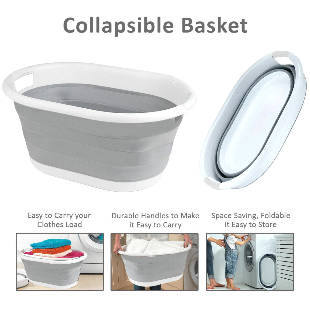 COLLAPSIBLE FOLDING LAUNDRY BASKET DISH DRAINER 22L WATER BUCKET