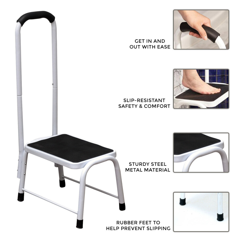 Kitchen Bath Safety Step Stool Mobility Support Handrail Aid Platform Slip Resis