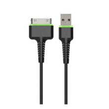 Budi 30 Pin 2.4A 1.2m cable sync / charge cable For iPhone 4 Black