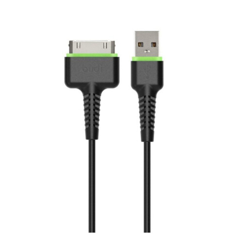 Budi 30 Pin 2.4A 1.2m cable sync / charge cable For iPhone 4 Black