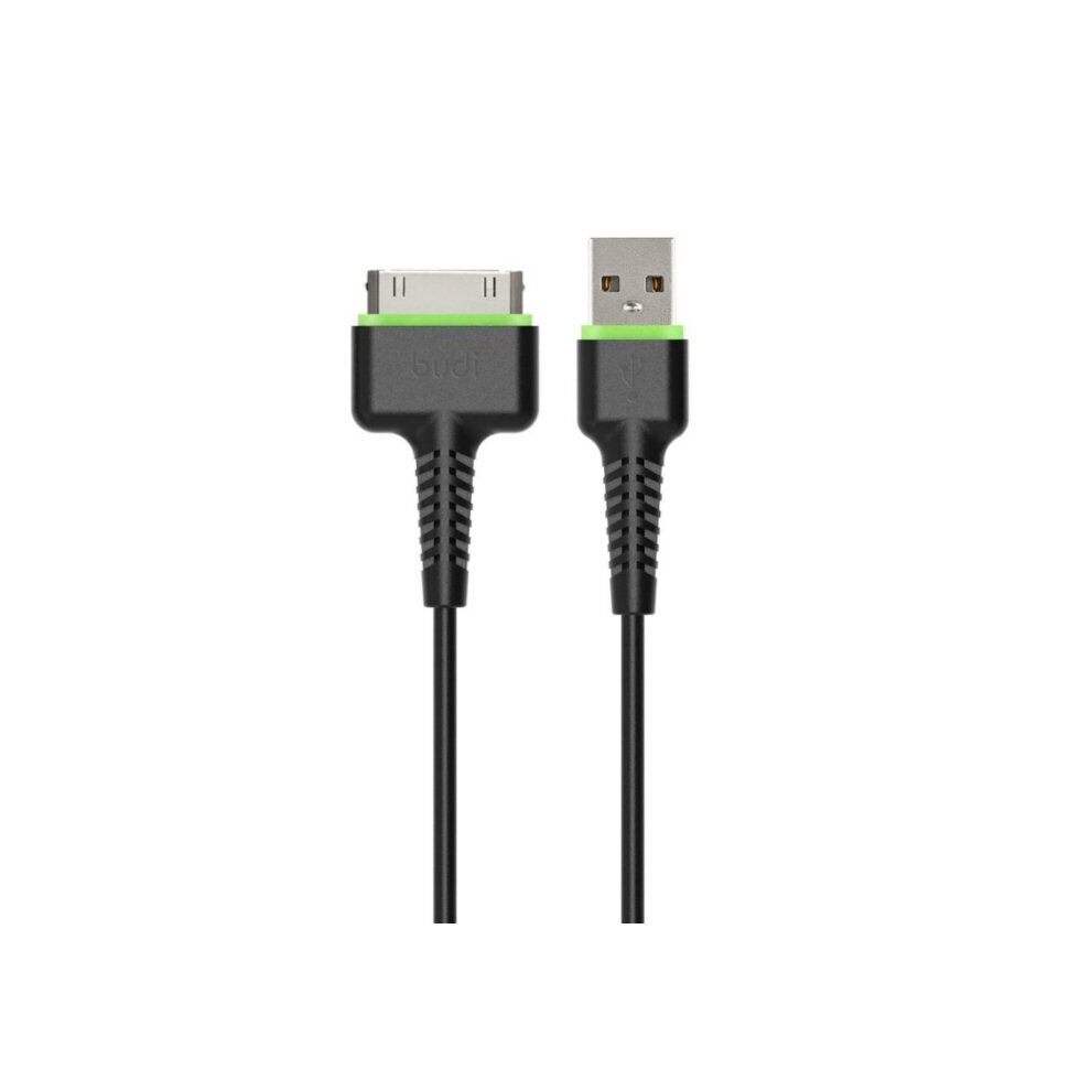 Budi 30 Pin 2.4A 1.2M Cable Sync / Charge Cable For Iphone 4 Black 8904382926373