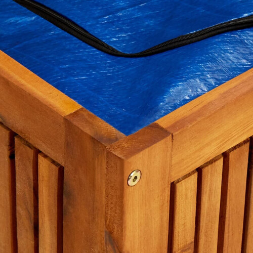 VidaXL vidaXL Solid Acacia Wood Garden Storage Box Pillow Blanket Box Hallway Bench 2
