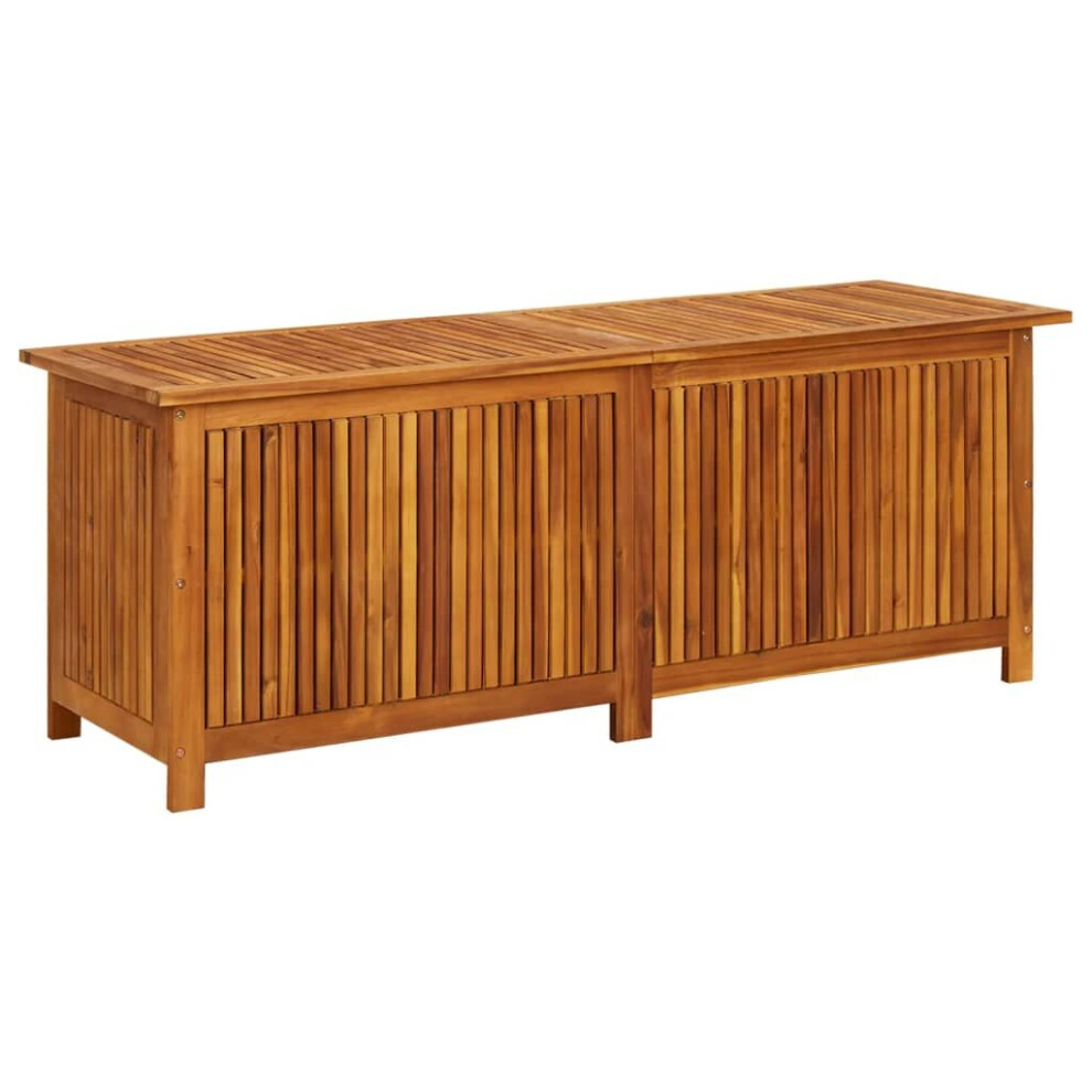 vidaXL Solid Acacia Wood Garden Storage Box Outdoor Wooden Pillow Blanket Box